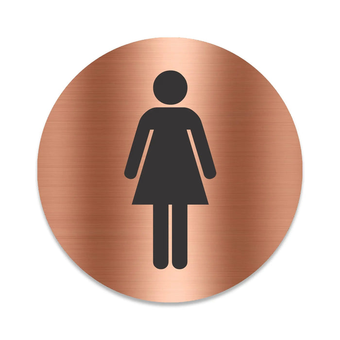 Blacked LaserTEC Leitsysteme - Acryl Schild - Rund 10 cm Durchmesser - Selbstklebend - Kupfer gebürstet - Metall-Optik - UV beständig - Für Innen und Außen (Achtung)