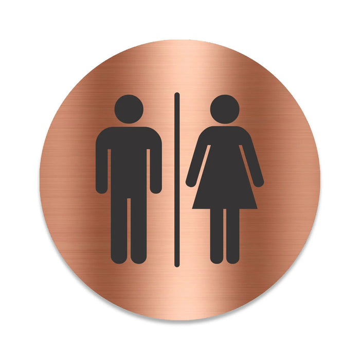 Blacked LaserTEC Leitsysteme - Acryl Schild - Rund 10 cm Durchmesser - Selbstklebend - Kupfer gebürstet - Metall-Optik - UV beständig - Für Innen und Außen (Achtung)