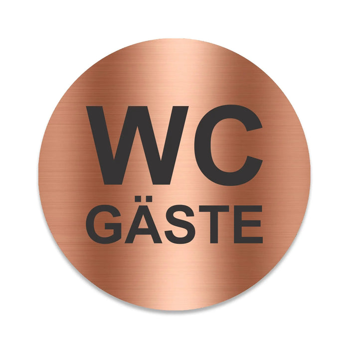 Blacked LaserTEC Leitsysteme - Acryl Schild - Rund 10 cm Durchmesser - Selbstklebend - Kupfer gebürstet - Metall-Optik - UV beständig - Für Innen und Außen (Achtung)