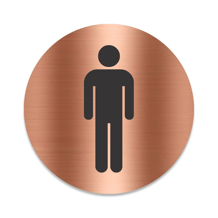Blacked LaserTEC Leitsysteme - Acryl Schild - Rund 10 cm Durchmesser - Selbstklebend - Kupfer gebürstet - Metall-Optik - UV beständig - Für Innen und Außen (Achtung)