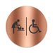 Blacked LaserTEC Leitsysteme - Acryl Schild - Rund 10 cm Durchmesser - Selbstklebend - Kupfer gebürstet - Metall-Optik - UV beständig - Für Innen und Außen (Achtung)