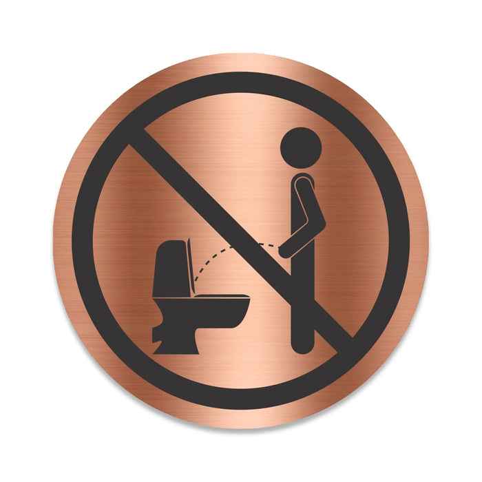 Blacked LaserTEC Leitsysteme - Acryl Schild - Rund 10 cm Durchmesser - Selbstklebend - Kupfer gebürstet - Metall-Optik - UV beständig - Für Innen und Außen (Achtung)