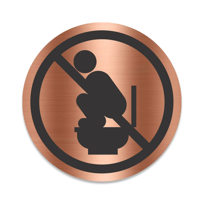 Blacked LaserTEC Leitsysteme - Acryl Schild - Rund 10 cm Durchmesser - Selbstklebend - Kupfer gebürstet - Metall-Optik - UV beständig - Für Innen und Außen (Achtung)