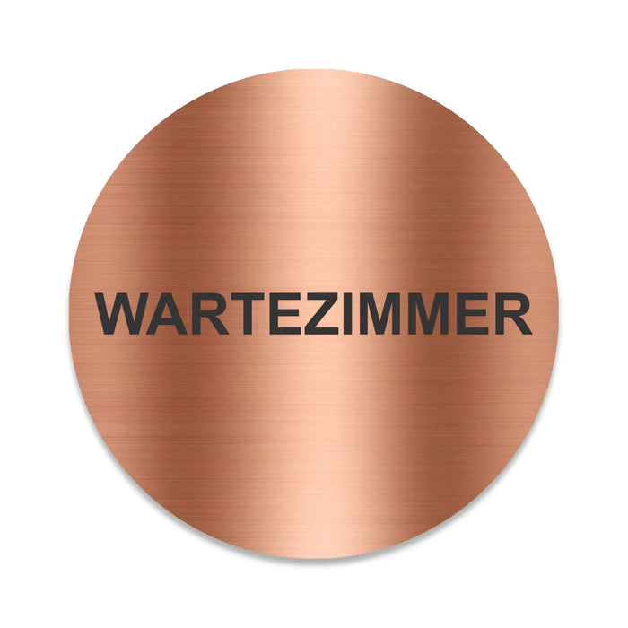 Blacked LaserTEC Leitsysteme - Acryl Schild - Rund 10 cm Durchmesser - Selbstklebend - Kupfer gebürstet - Metall-Optik - UV beständig - Für Innen und Außen (Achtung)