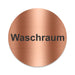Blacked LaserTEC Leitsysteme - Acryl Schild - Rund 10 cm Durchmesser - Selbstklebend - Kupfer gebürstet - Metall-Optik - UV beständig - Für Innen und Außen (Achtung)