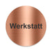Blacked LaserTEC Leitsysteme - Acryl Schild - Rund 10 cm Durchmesser - Selbstklebend - Kupfer gebürstet - Metall-Optik - UV beständig - Für Innen und Außen (Achtung)