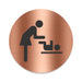 Blacked LaserTEC Leitsysteme - Acryl Schild - Rund 10 cm Durchmesser - Selbstklebend - Kupfer gebürstet - Metall-Optik - UV beständig - Für Innen und Außen (Achtung)