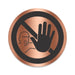 Blacked LaserTEC Leitsysteme - Acryl Schild - Rund 10 cm Durchmesser - Selbstklebend - Kupfer gebürstet - Metall-Optik - UV beständig - Für Innen und Außen (Achtung)