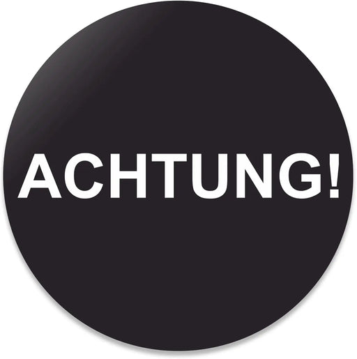 Blacked LaserTEC Leitsysteme - Acryl Schild - Rund 10 cm Durchmesser - Selbstklebend - Schwarz Matt - UV beständig - Für Innen und Außen (Achtung)