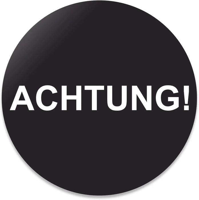 Blacked LaserTEC Leitsysteme - Acryl Schild - Rund 10 cm Durchmesser - Selbstklebend - Schwarz Matt - UV beständig - Für Innen und Außen (Achtung)