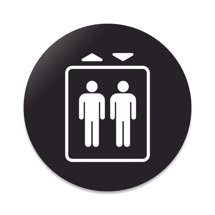Blacked LaserTEC Leitsysteme - Acryl Schild - Rund 10 cm Durchmesser - Selbstklebend - Schwarz Matt - UV beständig - Für Innen und Außen (Achtung)