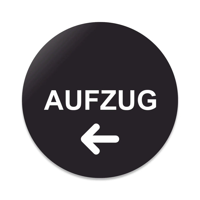 Blacked LaserTEC Leitsysteme - Acryl Schild - Rund 10 cm Durchmesser - Selbstklebend - Schwarz Matt - UV beständig - Für Innen und Außen (Achtung)
