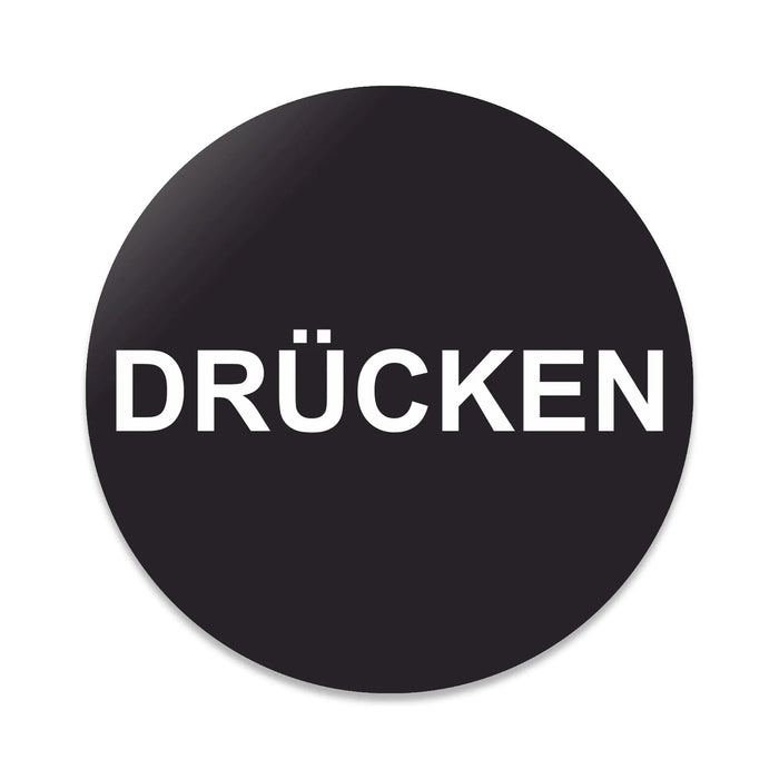 Blacked LaserTEC Leitsysteme - Acryl Schild - Rund 10 cm Durchmesser - Selbstklebend - Schwarz Matt - UV beständig - Für Innen und Außen (Achtung)
