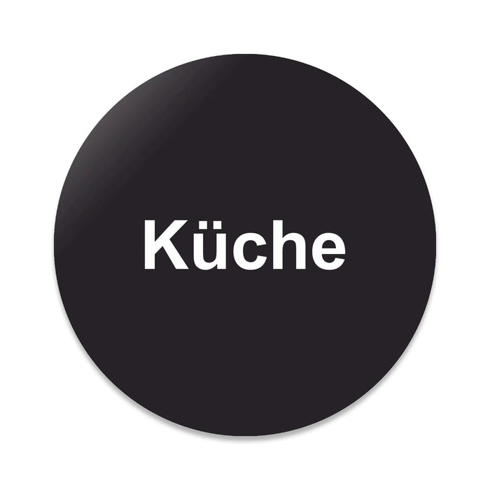 Blacked LaserTEC Leitsysteme - Acryl Schild - Rund 10 cm Durchmesser - Selbstklebend - Schwarz Matt - UV beständig - Für Innen und Außen (Achtung)