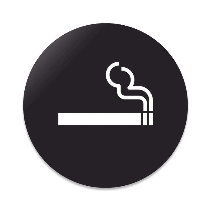 Blacked LaserTEC Leitsysteme - Acryl Schild - Rund 10 cm Durchmesser - Selbstklebend - Schwarz Matt - UV beständig - Für Innen und Außen (Achtung)