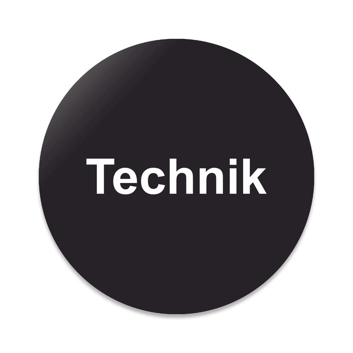 Blacked LaserTEC Leitsysteme - Acryl Schild - Rund 10 cm Durchmesser - Selbstklebend - Schwarz Matt - UV beständig - Für Innen und Außen (Achtung)