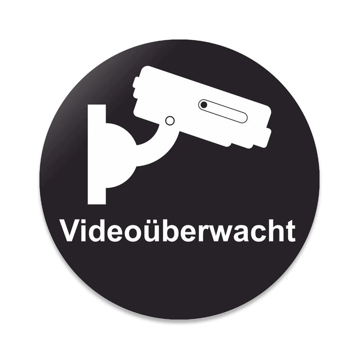 Blacked LaserTEC Leitsysteme - Acryl Schild - Rund 10 cm Durchmesser - Selbstklebend - Schwarz Matt - UV beständig - Für Innen und Außen (Achtung)