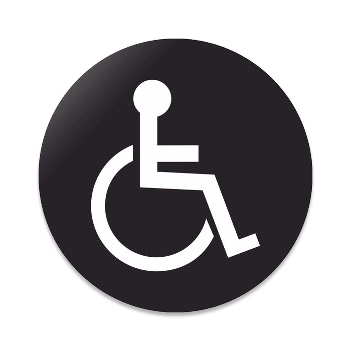 Blacked LaserTEC Leitsysteme - Acryl Schild - Rund 10 cm Durchmesser - Selbstklebend - Schwarz Matt - UV beständig - Für Innen und Außen (Achtung)