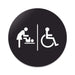 Blacked LaserTEC Leitsysteme - Acryl Schild - Rund 10 cm Durchmesser - Selbstklebend - Schwarz Matt - UV beständig - Für Innen und Außen (Achtung)