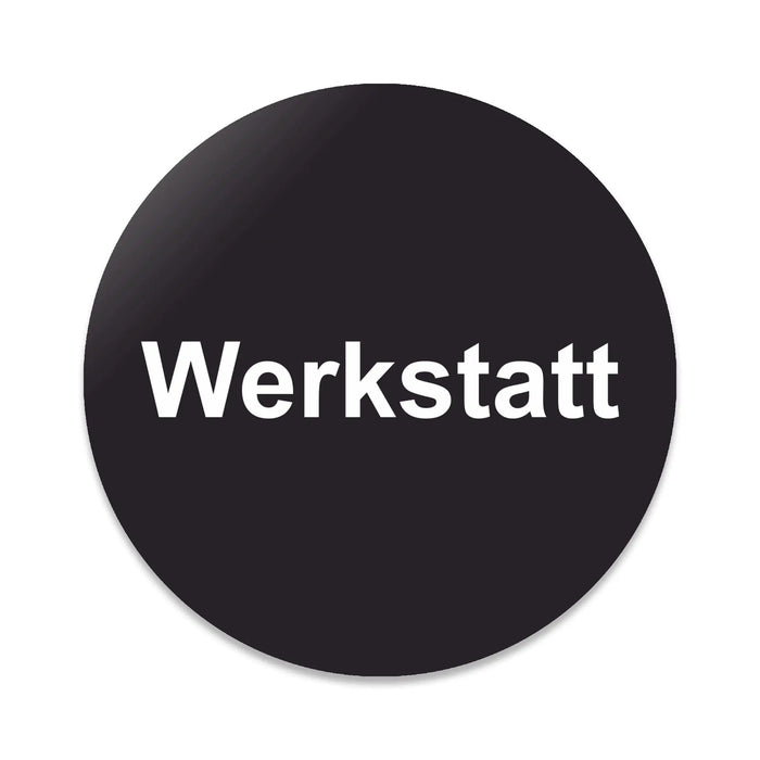 Blacked LaserTEC Leitsysteme - Acryl Schild - Rund 10 cm Durchmesser - Selbstklebend - Schwarz Matt - UV beständig - Für Innen und Außen (Achtung)