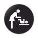 Blacked LaserTEC Leitsysteme - Acryl Schild - Rund 10 cm Durchmesser - Selbstklebend - Schwarz Matt - UV beständig - Für Innen und Außen (Achtung)
