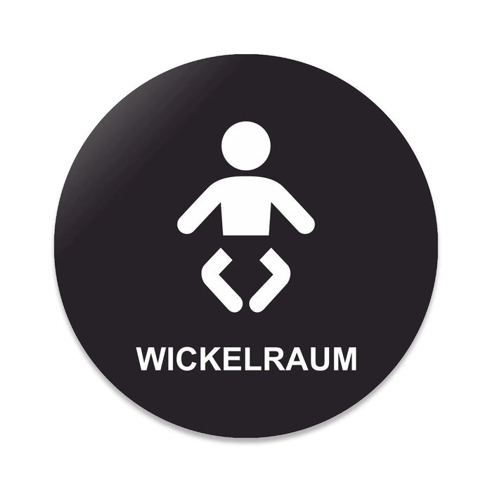 Blacked LaserTEC Leitsysteme - Acryl Schild - Rund 10 cm Durchmesser - Selbstklebend - Schwarz Matt - UV beständig - Für Innen und Außen (Achtung)