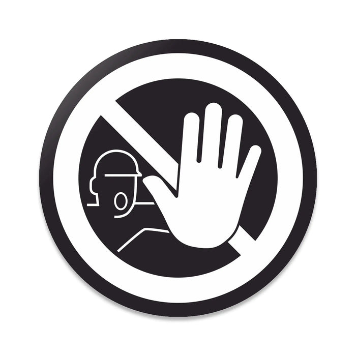 Blacked LaserTEC Leitsysteme - Acryl Schild - Rund 10 cm Durchmesser - Selbstklebend - Schwarz Matt - UV beständig - Für Innen und Außen (Achtung)