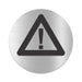 Blacked LaserTEC Leitsysteme - Acryl Schild - Rund 10 cm Durchmesser - Selbstklebend - Silber gebürstet - Metall-Optik - UV beständig - Für Innen und Außen (Achtung)