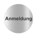 Blacked LaserTEC Leitsysteme - Acryl Schild - Rund 10 cm Durchmesser - Selbstklebend - Silber gebürstet - Metall-Optik - UV beständig - Für Innen und Außen (Achtung)