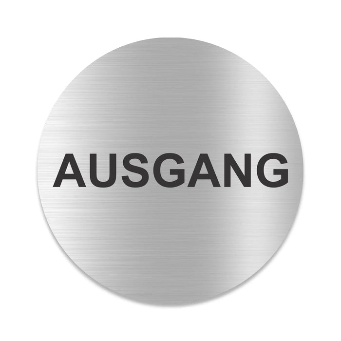 Blacked LaserTEC Leitsysteme - Acryl Schild - Rund 10 cm Durchmesser - Selbstklebend - Silber gebürstet - Metall-Optik - UV beständig - Für Innen und Außen (Achtung)