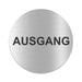 Blacked LaserTEC Leitsysteme - Acryl Schild - Rund 10 cm Durchmesser - Selbstklebend - Silber gebürstet - Metall-Optik - UV beständig - Für Innen und Außen (Achtung)