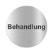 Blacked LaserTEC Leitsysteme - Acryl Schild - Rund 10 cm Durchmesser - Selbstklebend - Silber gebürstet - Metall-Optik - UV beständig - Für Innen und Außen (Achtung)