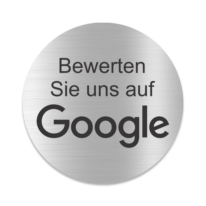 Blacked LaserTEC Leitsysteme - Acryl Schild - Rund 10 cm Durchmesser - Selbstklebend - Silber gebürstet - Metall-Optik - UV beständig - Für Innen und Außen (Achtung)