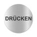 Blacked LaserTEC Leitsysteme - Acryl Schild - Rund 10 cm Durchmesser - Selbstklebend - Silber gebürstet - Metall-Optik - UV beständig - Für Innen und Außen (Achtung)