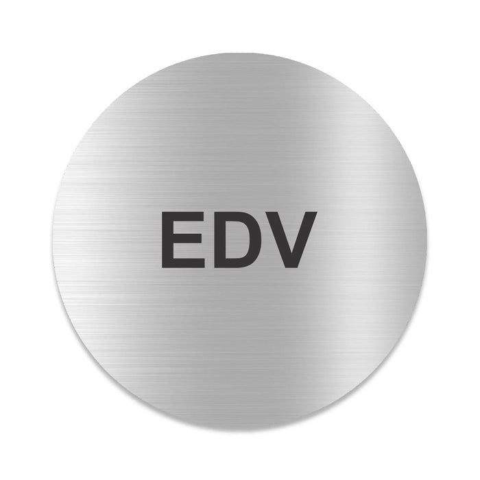 Blacked LaserTEC Leitsysteme - Acryl Schild - Rund 10 cm Durchmesser - Selbstklebend - Silber gebürstet - Metall-Optik - UV beständig - Für Innen und Außen (Achtung)