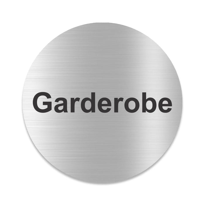 Blacked LaserTEC Leitsysteme - Acryl Schild - Rund 10 cm Durchmesser - Selbstklebend - Silber gebürstet - Metall-Optik - UV beständig - Für Innen und Außen (Achtung)
