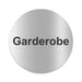 Blacked LaserTEC Leitsysteme - Acryl Schild - Rund 10 cm Durchmesser - Selbstklebend - Silber gebürstet - Metall-Optik - UV beständig - Für Innen und Außen (Achtung)