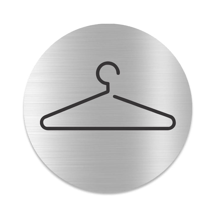 Blacked LaserTEC Leitsysteme - Acryl Schild - Rund 10 cm Durchmesser - Selbstklebend - Silber gebürstet - Metall-Optik - UV beständig - Für Innen und Außen (Achtung)
