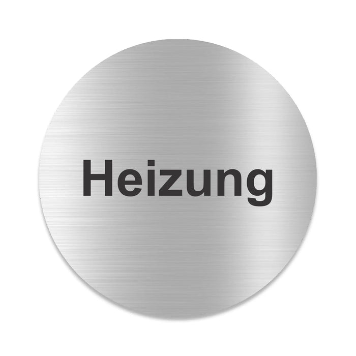 Blacked LaserTEC Leitsysteme - Acryl Schild - Rund 10 cm Durchmesser - Selbstklebend - Silber gebürstet - Metall-Optik - UV beständig - Für Innen und Außen (Achtung)