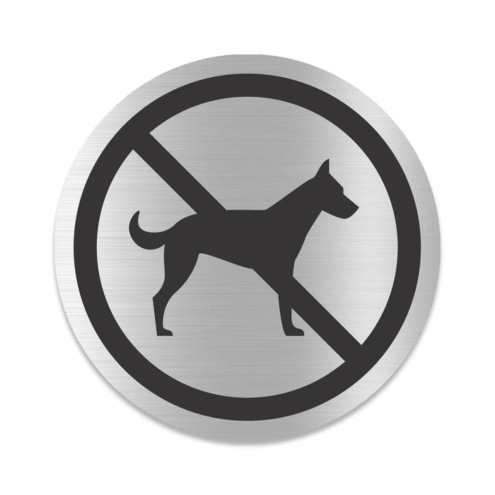 Blacked LaserTEC Leitsysteme - Acryl Schild - Rund 10 cm Durchmesser - Selbstklebend - Silber gebürstet - Metall-Optik - UV beständig - Für Innen und Außen (Achtung)