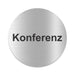 Blacked LaserTEC Leitsysteme - Acryl Schild - Rund 10 cm Durchmesser - Selbstklebend - Silber gebürstet - Metall-Optik - UV beständig - Für Innen und Außen (Achtung)