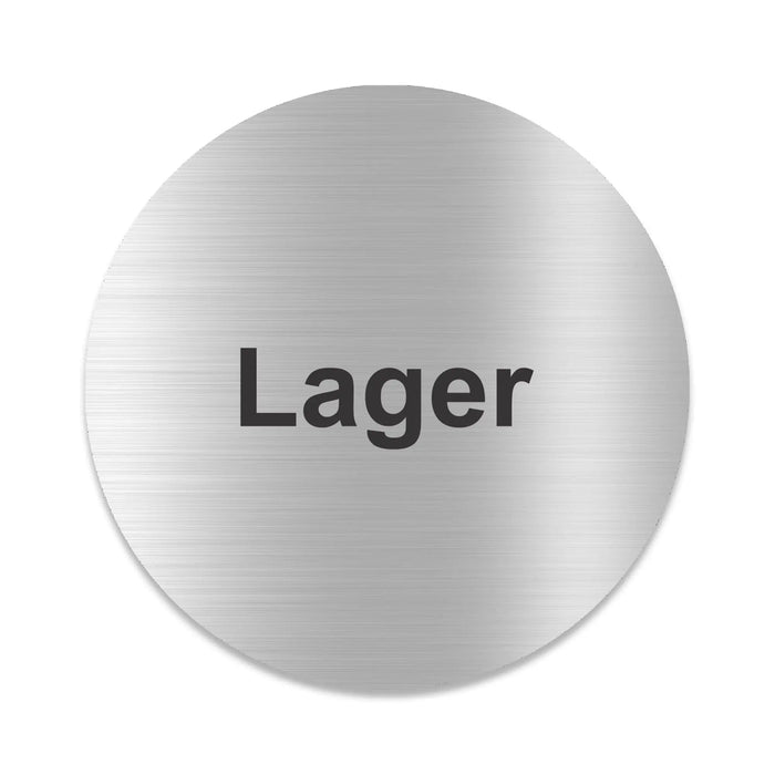 Blacked LaserTEC Leitsysteme - Acryl Schild - Rund 10 cm Durchmesser - Selbstklebend - Silber gebürstet - Metall-Optik - UV beständig - Für Innen und Außen (Achtung)