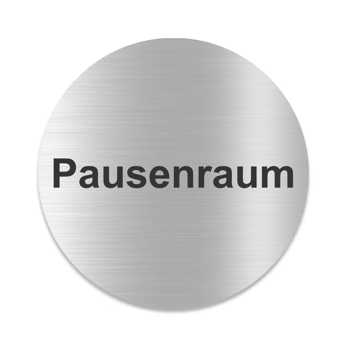 Blacked LaserTEC Leitsysteme - Acryl Schild - Rund 10 cm Durchmesser - Selbstklebend - Silber gebürstet - Metall-Optik - UV beständig - Für Innen und Außen (Achtung)