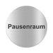 Blacked LaserTEC Leitsysteme - Acryl Schild - Rund 10 cm Durchmesser - Selbstklebend - Silber gebürstet - Metall-Optik - UV beständig - Für Innen und Außen (Achtung)