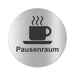 Blacked LaserTEC Leitsysteme - Acryl Schild - Rund 10 cm Durchmesser - Selbstklebend - Silber gebürstet - Metall-Optik - UV beständig - Für Innen und Außen (Achtung)