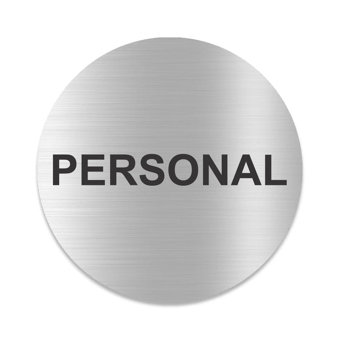 Blacked LaserTEC Leitsysteme - Acryl Schild - Rund 10 cm Durchmesser - Selbstklebend - Silber gebürstet - Metall-Optik - UV beständig - Für Innen und Außen (Achtung)