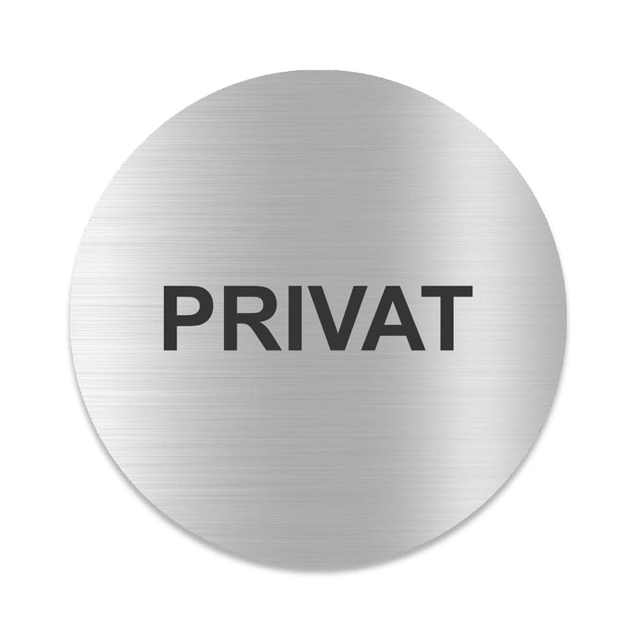 Blacked LaserTEC Leitsysteme - Acryl Schild - Rund 10 cm Durchmesser - Selbstklebend - Silber gebürstet - Metall-Optik - UV beständig - Für Innen und Außen (Achtung)