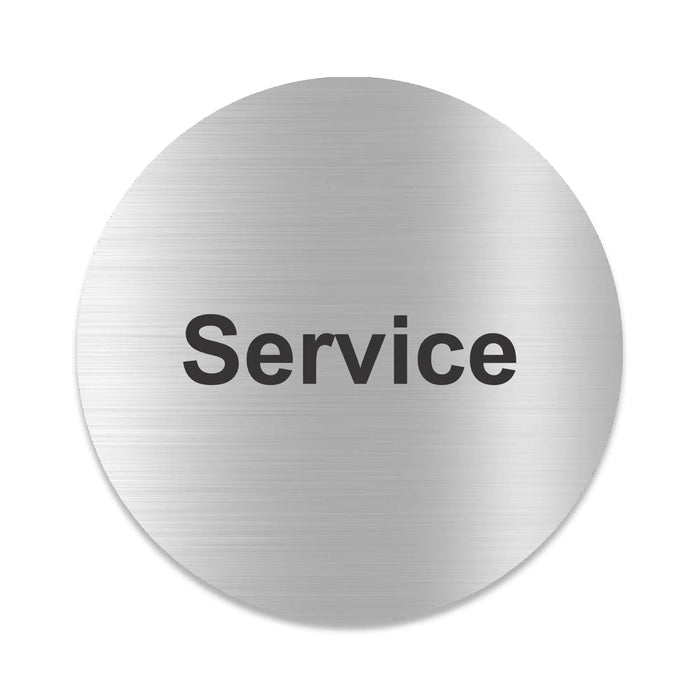 Blacked LaserTEC Leitsysteme - Acryl Schild - Rund 10 cm Durchmesser - Selbstklebend - Silber gebürstet - Metall-Optik - UV beständig - Für Innen und Außen (Achtung)