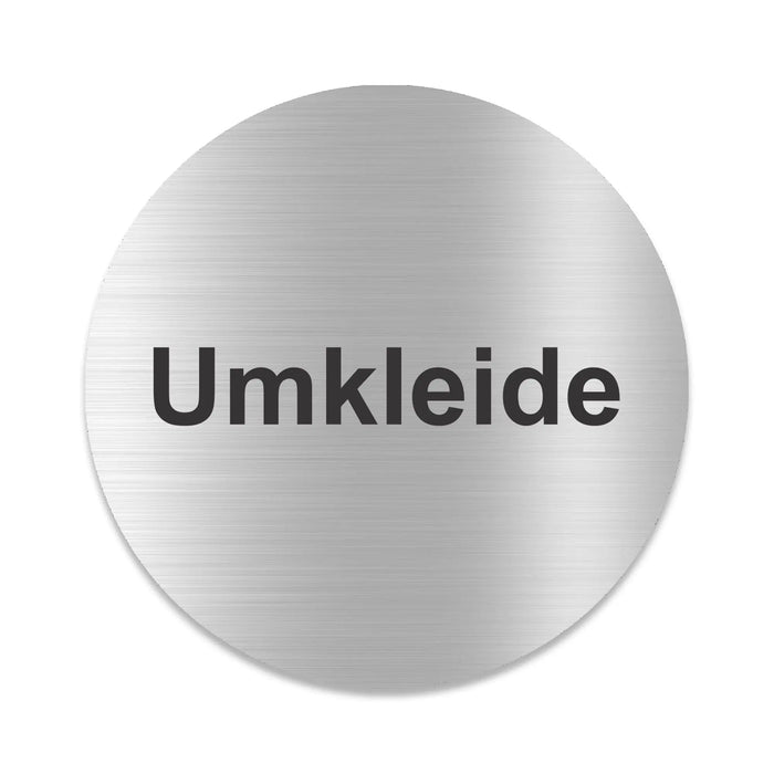 Blacked LaserTEC Leitsysteme - Acryl Schild - Rund 10 cm Durchmesser - Selbstklebend - Silber gebürstet - Metall-Optik - UV beständig - Für Innen und Außen (Achtung)