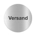 Blacked LaserTEC Leitsysteme - Acryl Schild - Rund 10 cm Durchmesser - Selbstklebend - Silber gebürstet - Metall-Optik - UV beständig - Für Innen und Außen (Achtung)